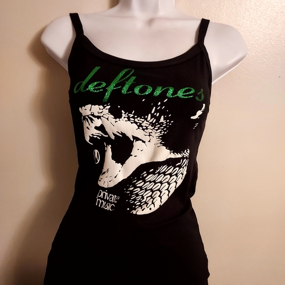 Tops - Deftones tank top Private Music Allbum Shirt Deftones  Deftones Glitter Crop Top